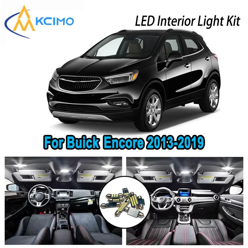 

For Buick Encore 2013-2019 2014 2015 2016 Premium Bright LED Interior Dome Map Trunk Light Kit Car Led Lamps Canbus No Error