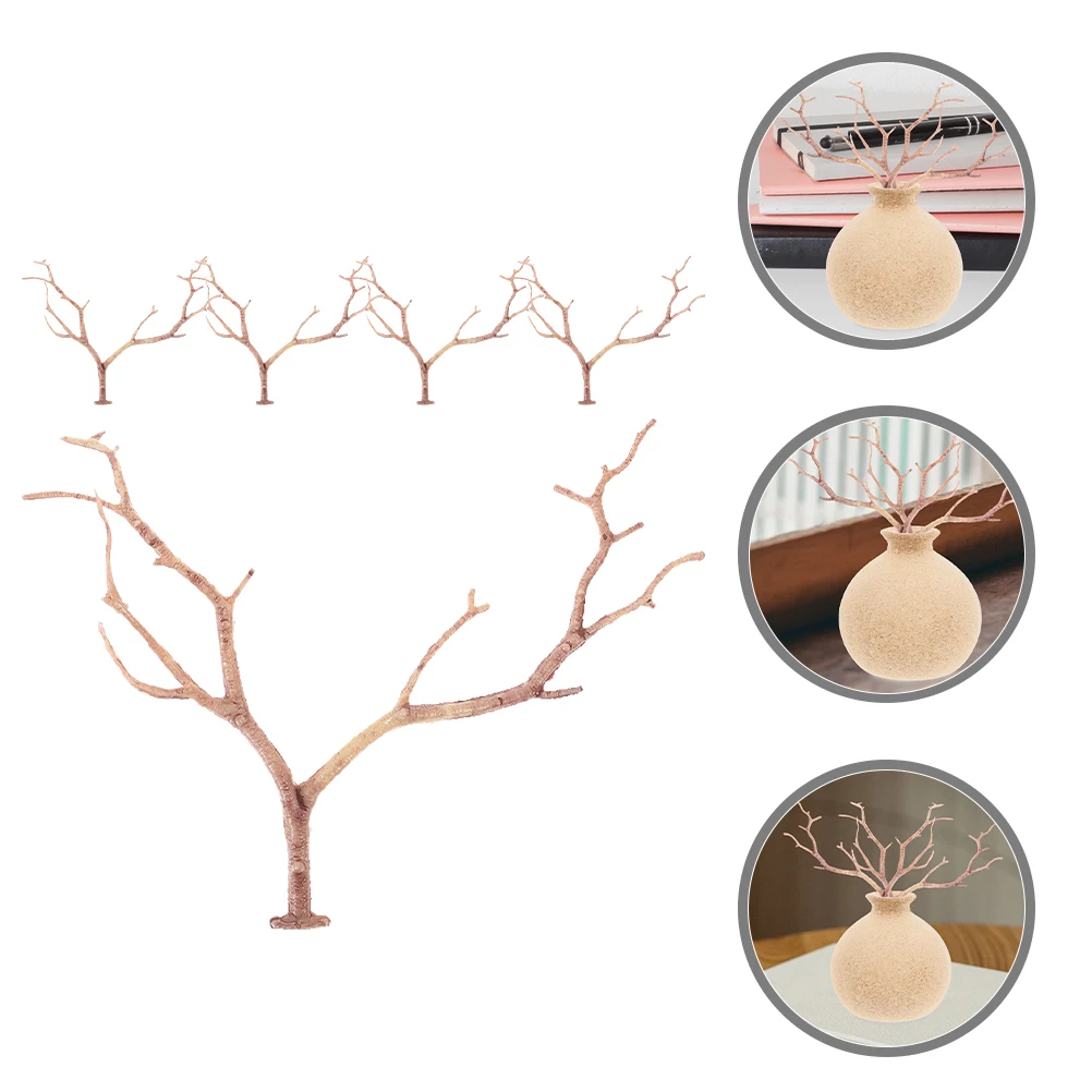 6 Pcs Simulated Antler Branches Mini Antlers Embellishments Artificial for Decoration Tree Plastic Stems