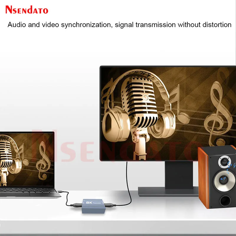 Rozdzielacz i wzmacniacz sygnału HDMI 2.1, 20M, 8K, 1080P@60HZ, 4K, adapter przedłużający, obsługa HDCP2.3, do telewizora — zdjęcie produktu 3