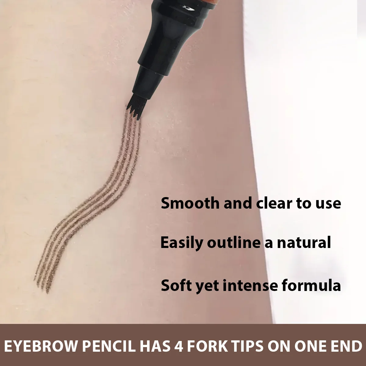 Double-headed four-pronged eyebrow pencil Quick-drying waterproof and sweat-proof wild eyebrow 2in1 eyebrow pencil