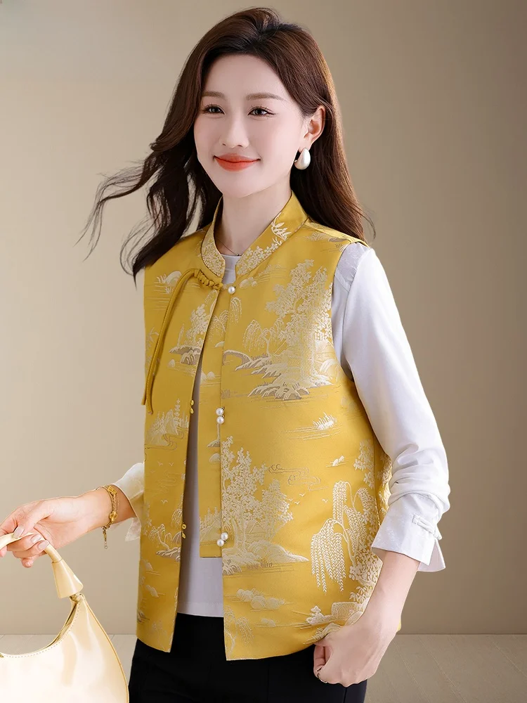TUCANO – gilet chinois Premium, vêtements d'extérieur, nouveau modèle fin en Fiber de Polyester Anti-âge pour maman, début d'automne, 2025