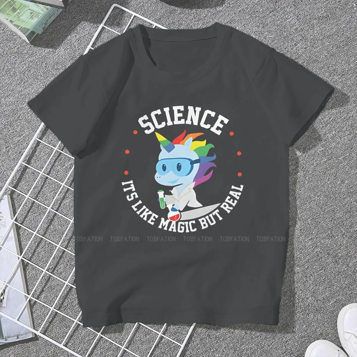 Science Is Like Magic But Real O Neck TShirt Cute Unicorn Cartoon Fabric Basic T Shirt Girl Clothes Fashion Hot Sale
