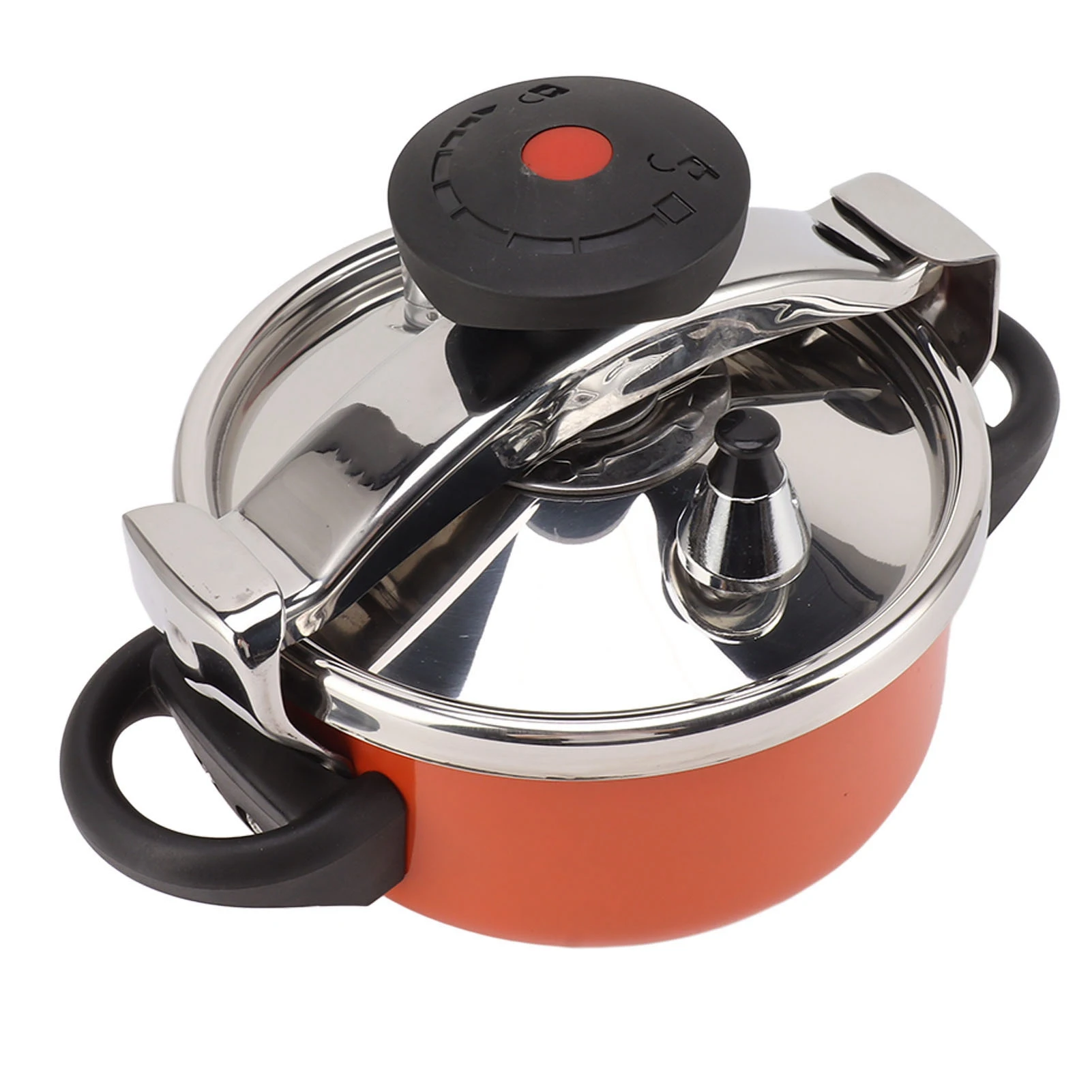 2L 2 Liter Stainless Steel Mini Pressure Cooker Canner Double Bottom Pressure Cooker for Gas Stoves Induction Stoves