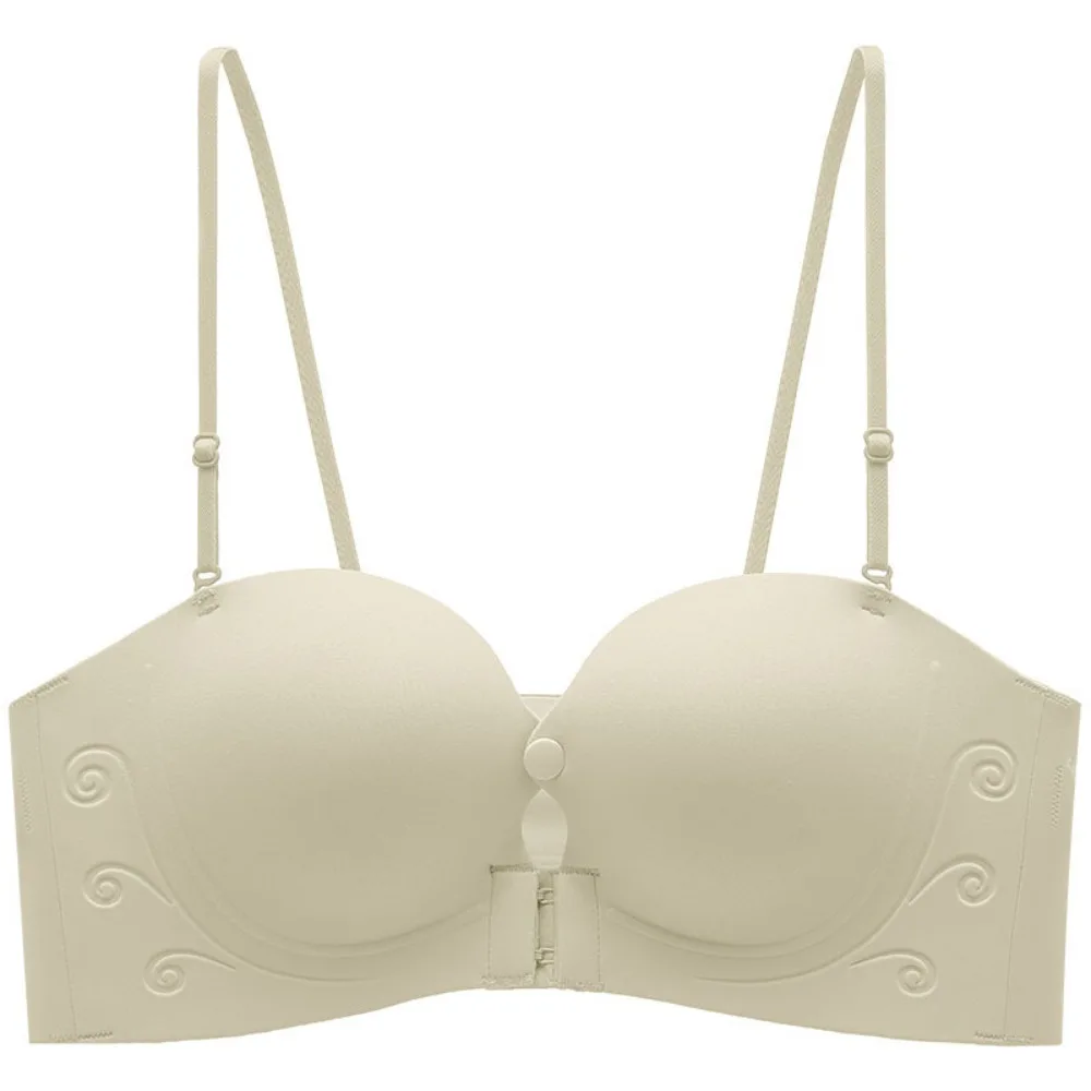 

Wrap the Chest Wireless Deep V Bra Close-fitting Front Buckle Push Up Underwear Shockproof Anti-sagging Seamless Bras Wedding