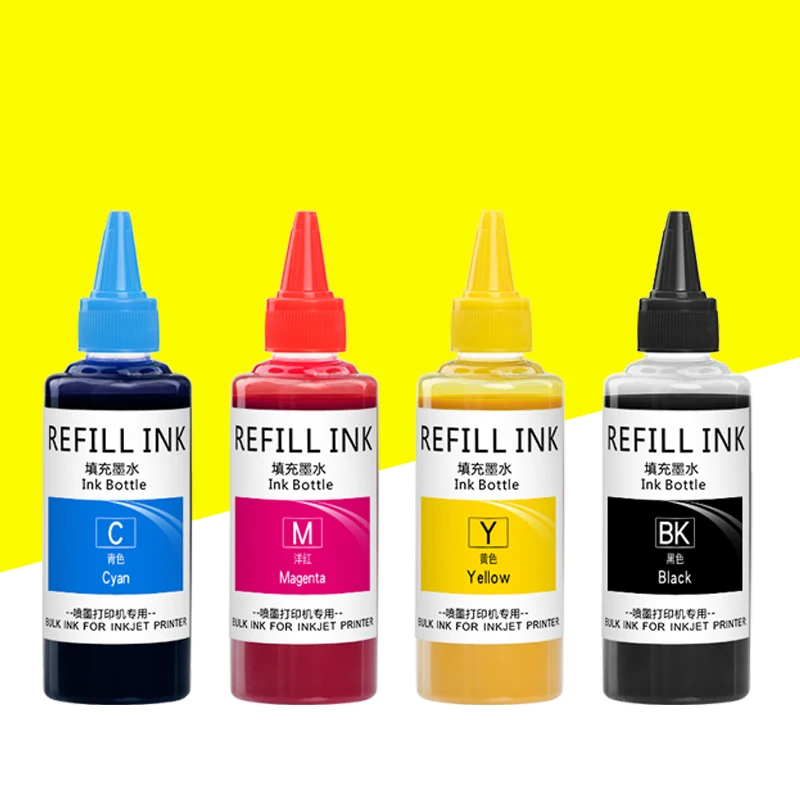 100ML / Bottle Universal Refill Pigment Ink for Epson pigment ink for Epson L Series Eco tank series Printer Waterproof pigment