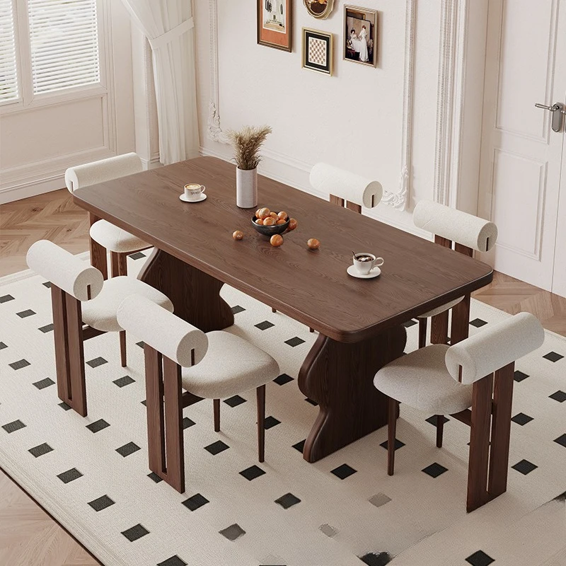 French retro all-solid wood rectangular dining table medium antique small apartment simple retro desk creative