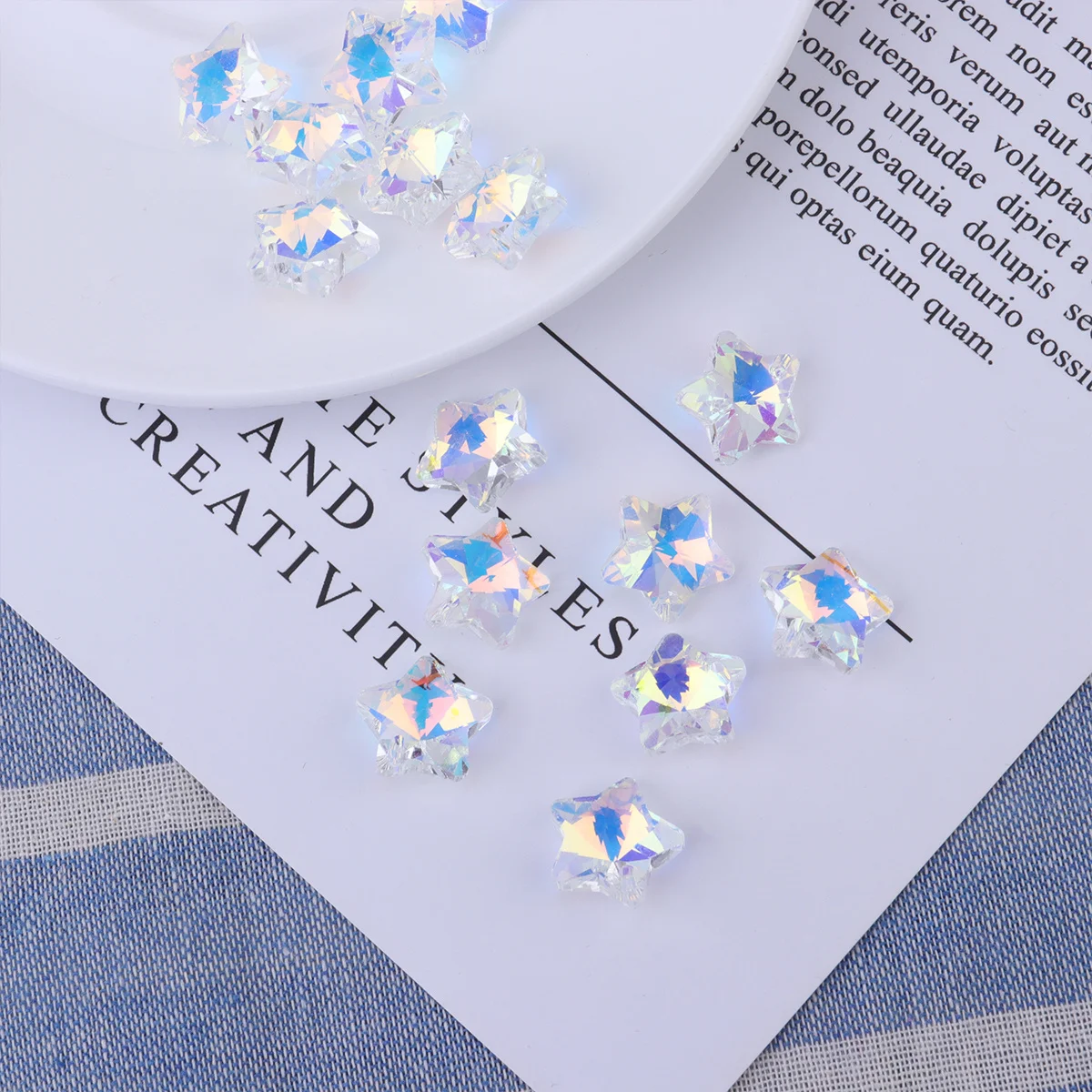 

100 шт., красочные стеклянные дрели, ювелирные подвески, подвески «сделай сам», для изготовления ожерелья, браслета, пятиконечная звезда, весы, кулон, ремесло