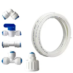 10M 1/4 inch RO Water Tubing Hose Pipe for RO Water purifiers System+quick connector for Garden Water Filter System Pipe Fitting