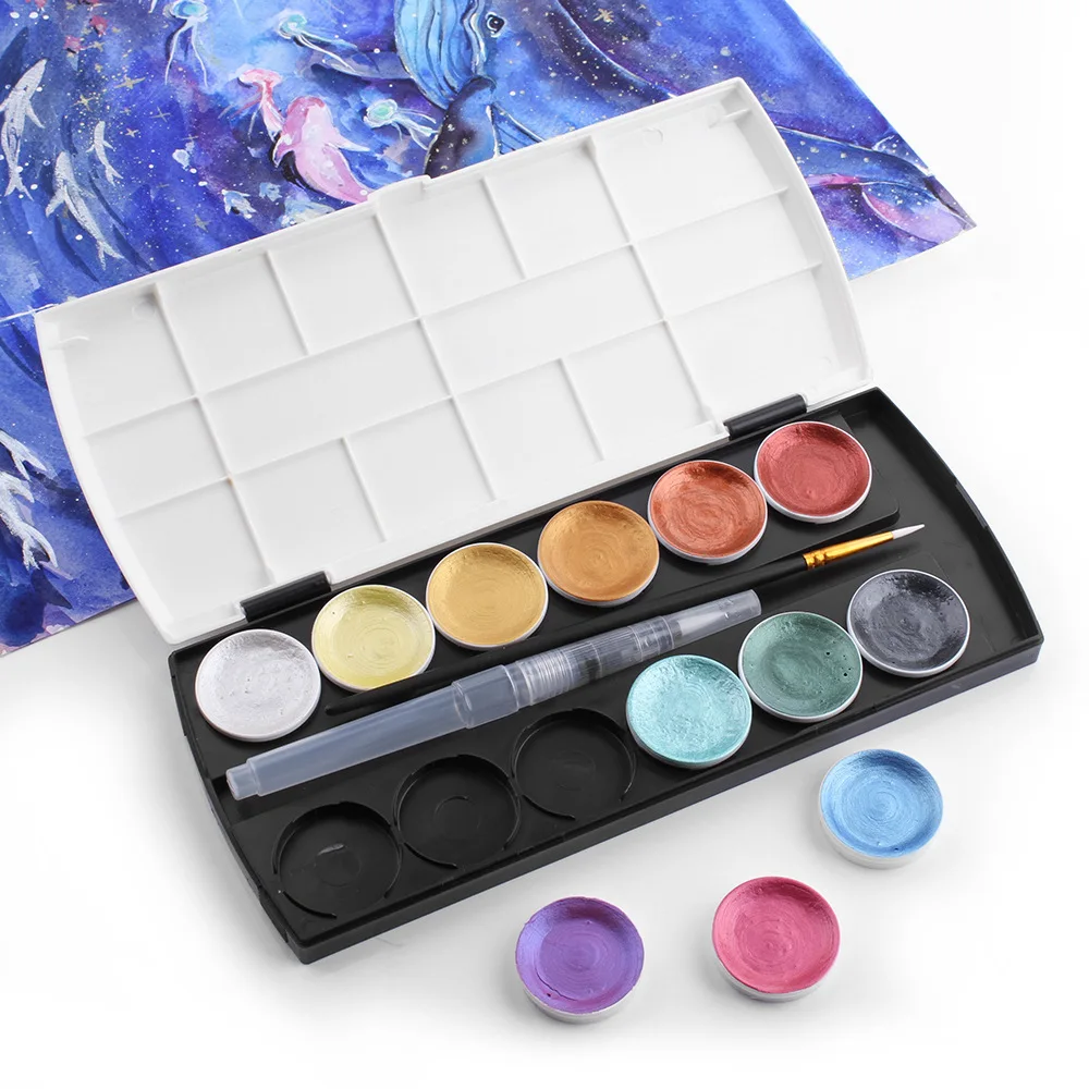 24 color watercolor paint set for beginners, hand-painted art with 12 colors and 36 colors in a tubular box