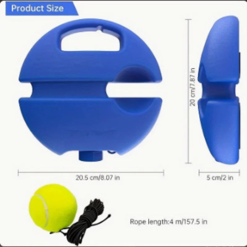 Durable Wear Resistant Tennis Rebound Trainer, High Elastic Band Attached Ball with Stable Base, Independent Self Practice Tenni