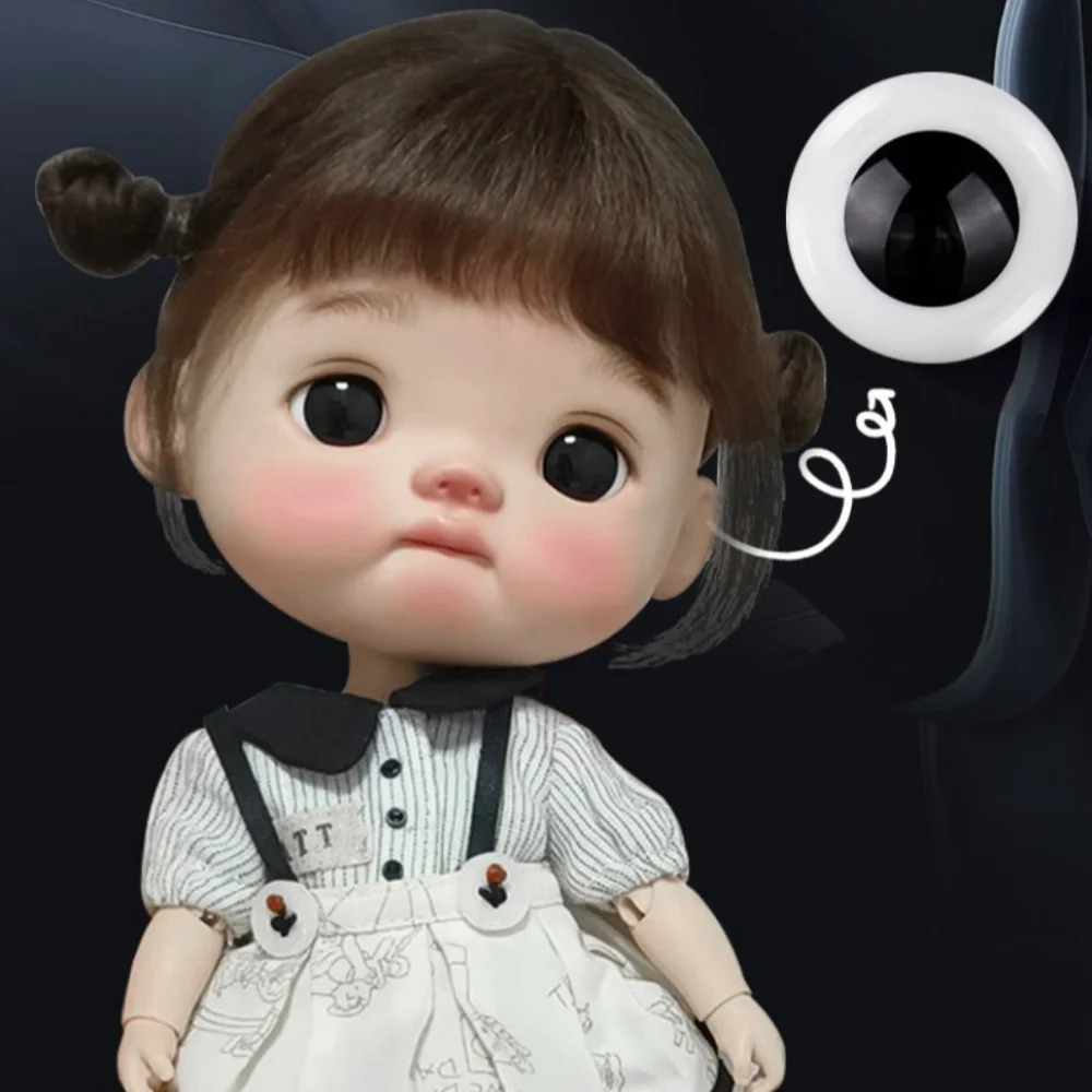 6/10/12/14/16mm Movable Glass Eyes Eyeball Pure Round Girl Fish Dots Smooth Movable Eyes Black&White Safety Animal Parts