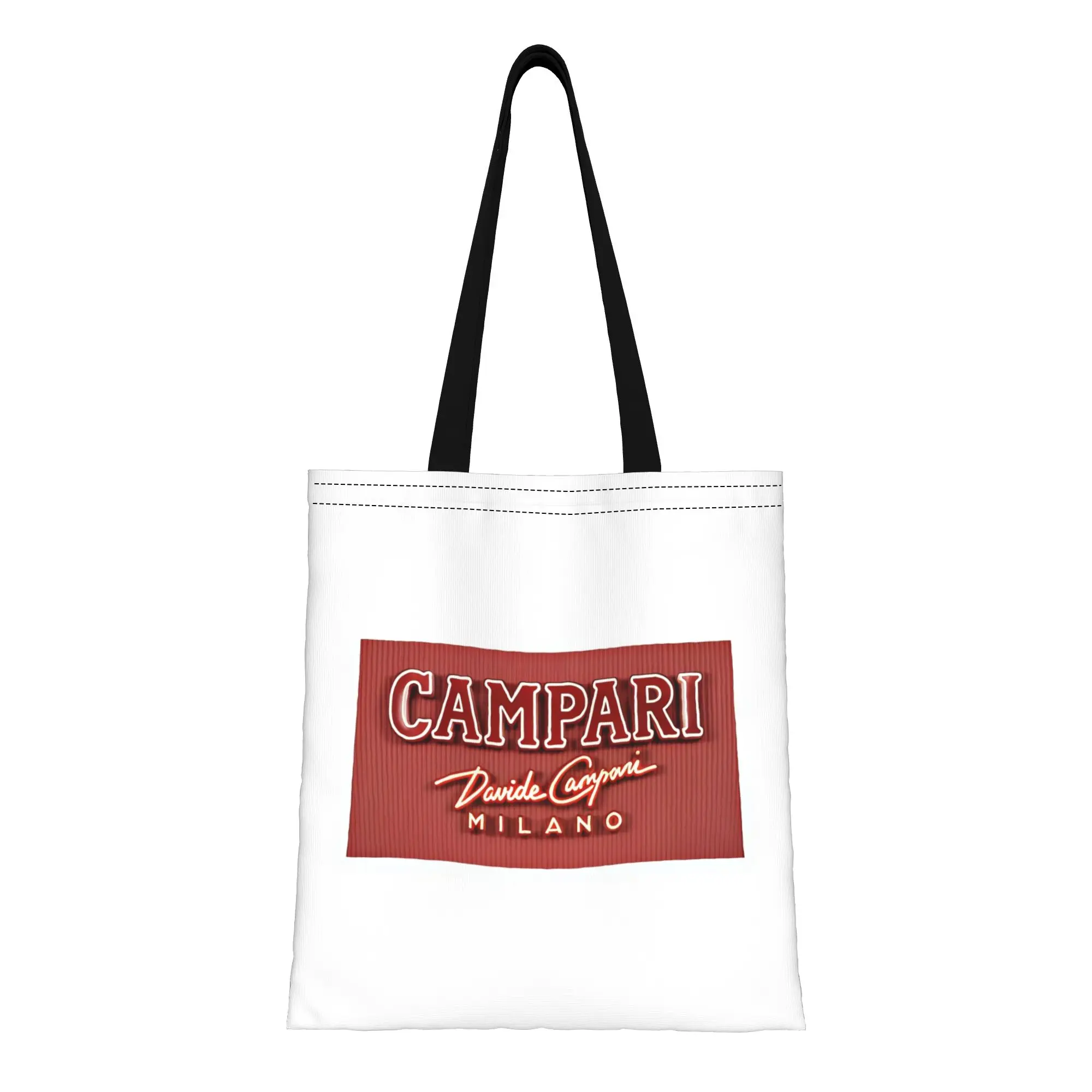 

Сумка-шоппер из холщовой ткани CCampari Davide Campari Milano Red Sign, идеально подходит для покупок, путешествий, активного отдыха, прочная сумка через плечо.