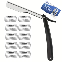 Manual Shaver for Men Barbershop Razor Stainless Steel Shank Is Easy To Use Safety Razor 1Pcs Shaving Razor with 10pcs Blades