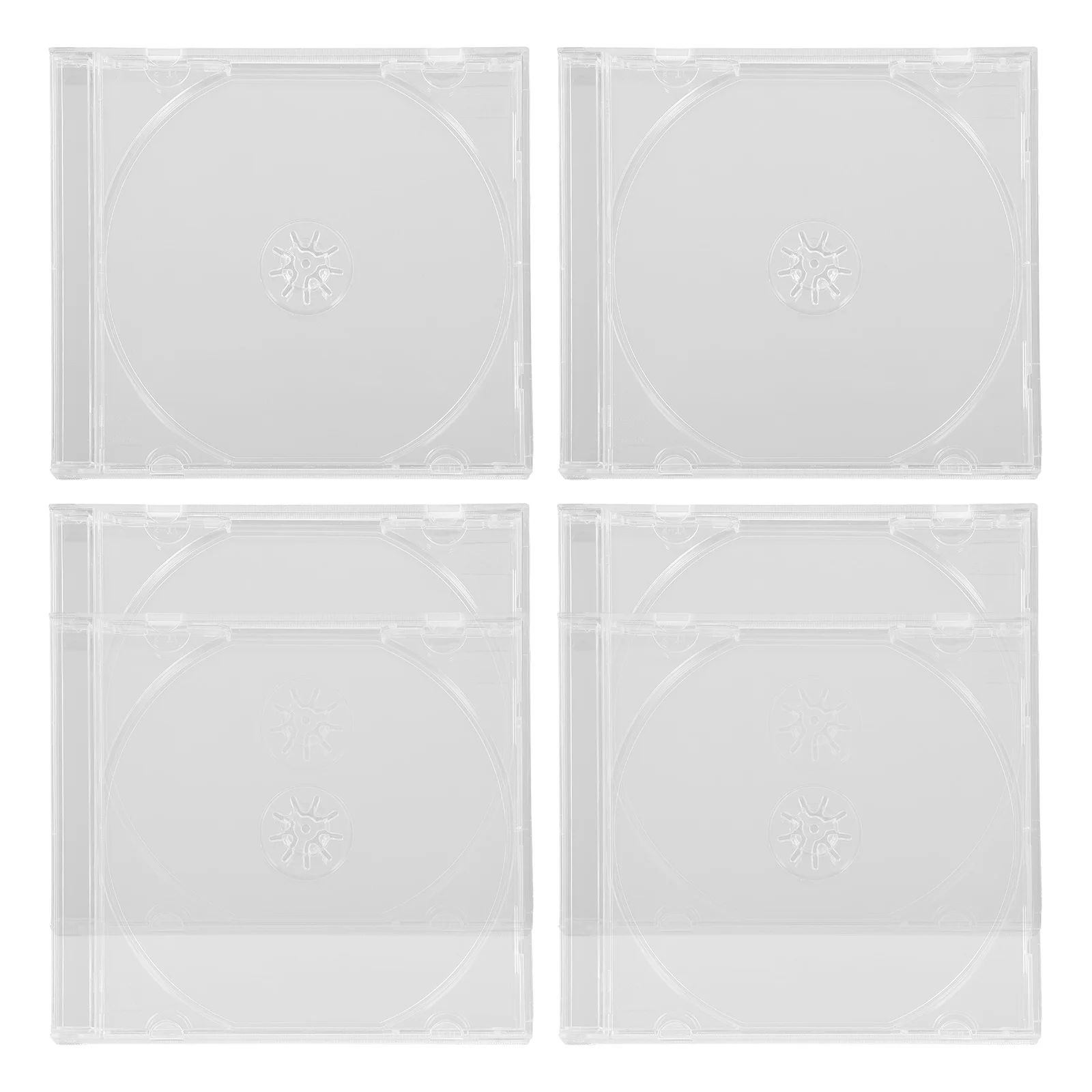 

6 Pcs CD Case Clear Dvd Display Cabinets Holders Storage Cases Jewel The Cars Empty