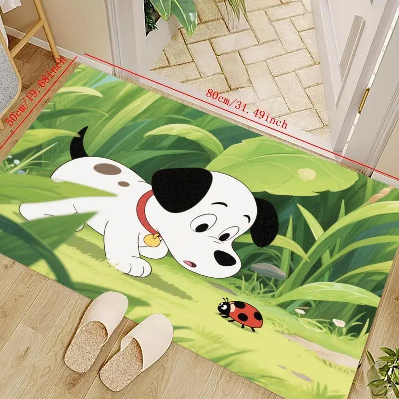 

1PC Cute Cartoon Dalmatian Puppy & Ladybug Floor Mat, Adorable Anime Style Doormat for Kids Room Decor, Living Room, Bedroom, Ho