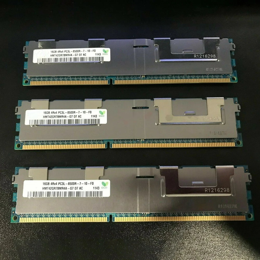 1 Uds 16G 4R × 4 PC3L-8500R DDR3 1066 ECC REG para memoria de servidor SKhynix HMT42GR7BMR4A-G7