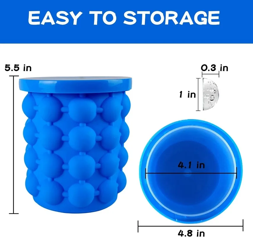 Ice Bags Silicone Ice Bucket Ice Cup , Press Type Easy-Release Ice Trays Ice Cube Maker for Frozen Cocktail, Whiskey, Beverage