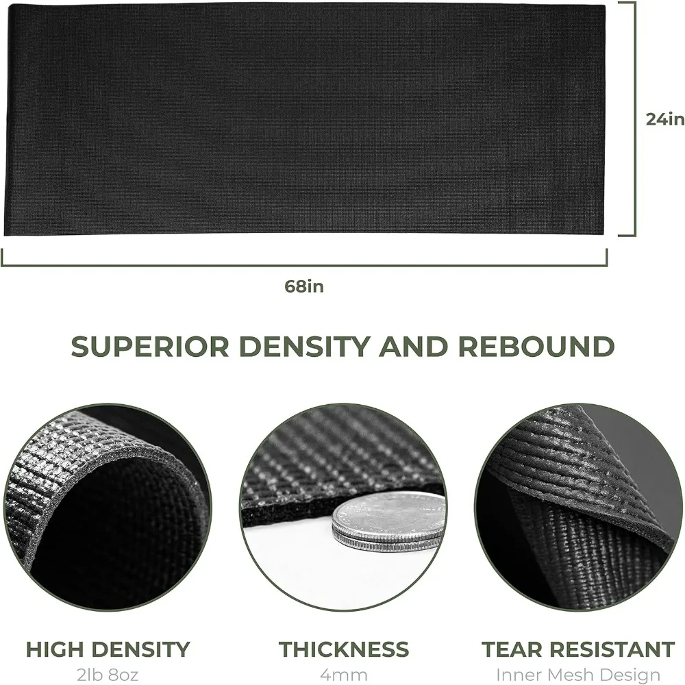 10-Pack Explore Yoga Mats (68"x24", 4mm) - Non-Slip, Anti-Tear Exercise Mats for Home/Gym Workouts