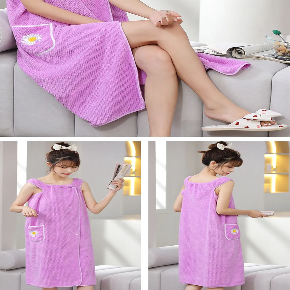 145x100cm Big Size Bath Towel Household Women Wearable Wrap Adults Absorb Water Polyester Dry Hair Skirt Long Style Bathroom