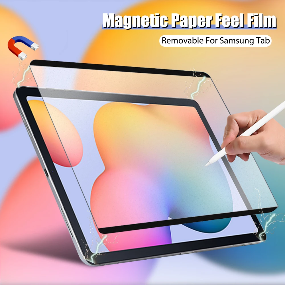 Removable Magnetic Paper Feeling Screen Protector for Samsung Galaxy Tab S10 Lite SM-X400 X406 2025 10.9 Soft PET Screen Film