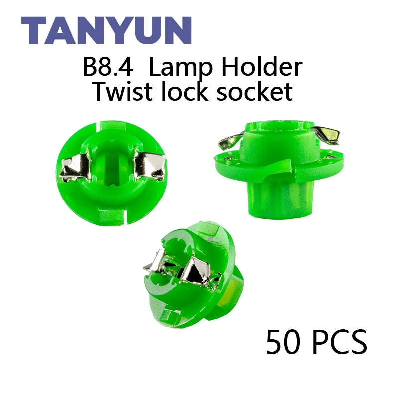 

TANYUN Signal Lamp B8.4D Twist Socket Instrument Panel Cluster Socket Lamp Holder Base PC74 B8.4D Socket Green Car Bulbs Base