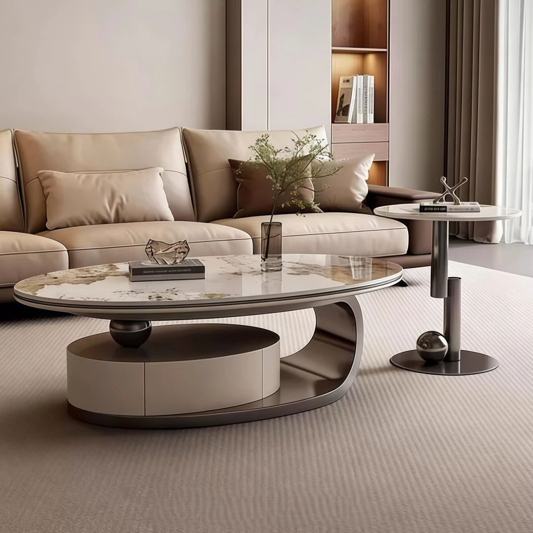 xx-2026 New Italian Light Luxury Modern Minimalist Rock Slab Storage Coffee Table Designer High End for Living Room&