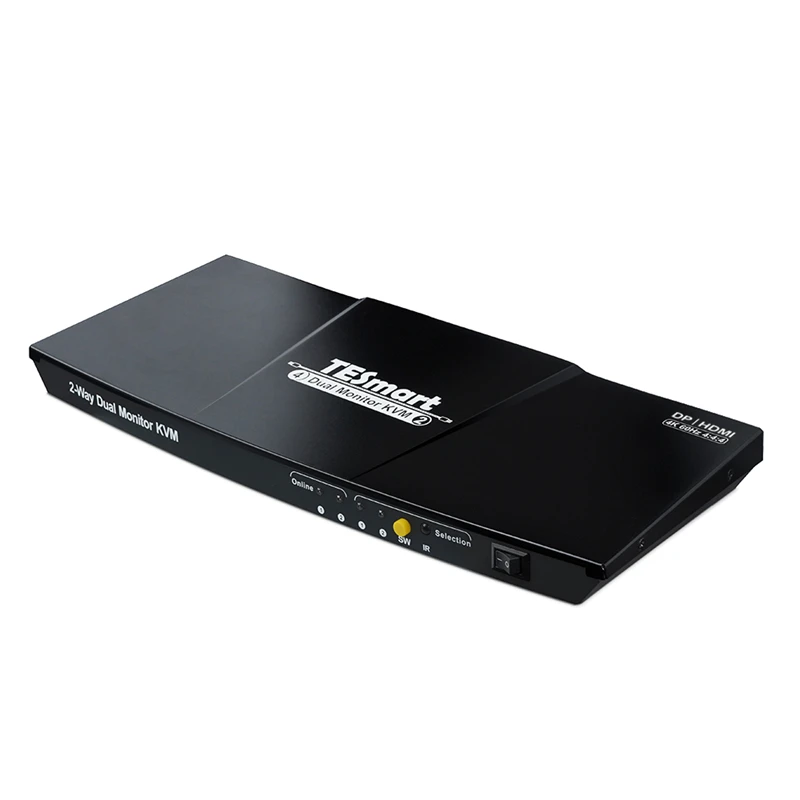 

TESmart Kvm Switch With DP HD Dual display 4 Ports Hot Key 4x2 4k60hz EDID HD KVM Switch