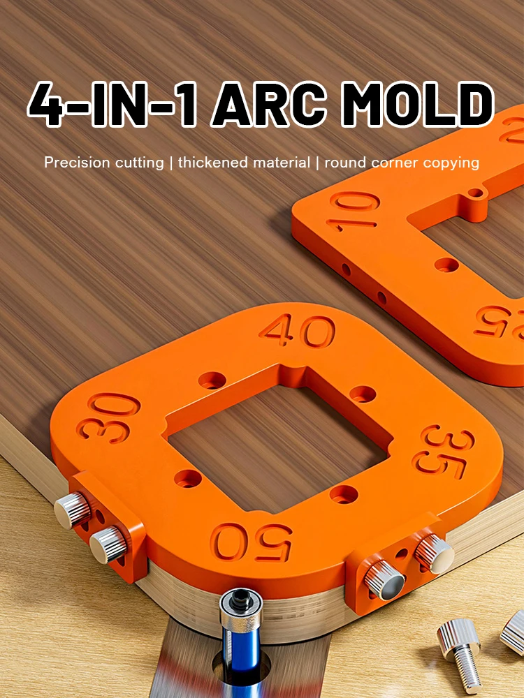 Woodworking Router Corner Radius Templates Jig R10 to R50 Routing Curved Corners Milling Circular Radian Hardness ABS Tool