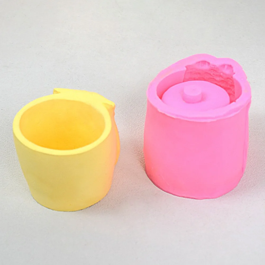 

1pc Owl Flower Pot Silicone Mold Cylinder Design For Diy Resin Cement Clay Craft Succulent Plant Vase Making Molds Animal Holder