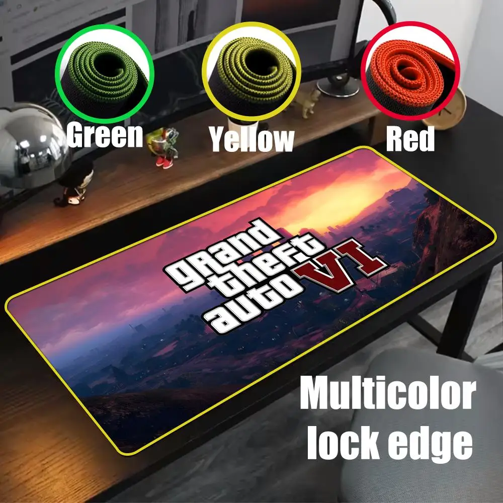 Cool Game G-GTA-6 Mouse Pad 90x40cm Colorful Lock Edge Pure Natural Rubber Desktop Anti slip Large Mouse Pad