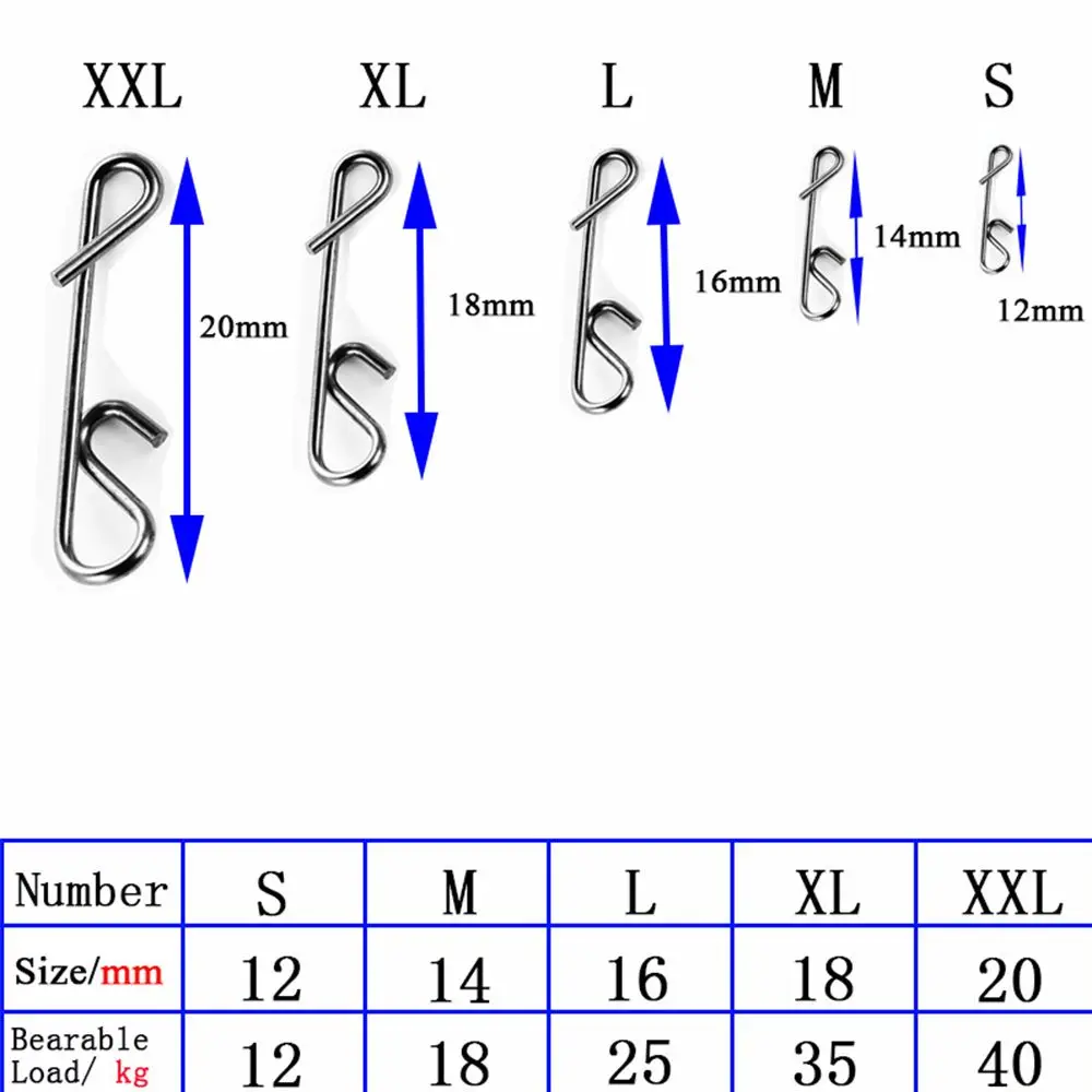 50 buah Minfishing Snap baja nirkarat konektor tanpa simpul senar pancing konektor kawat Pin pancing untuk memancing ikan mas