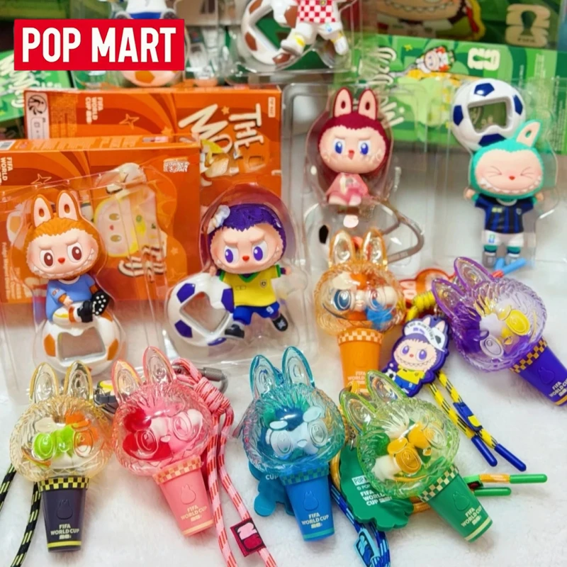 

In Stock Genuine Pop Mart Labubu The Monsters Fifa World Cup Series Mini Pendant Light Blind Box Collectible Bag Pendant