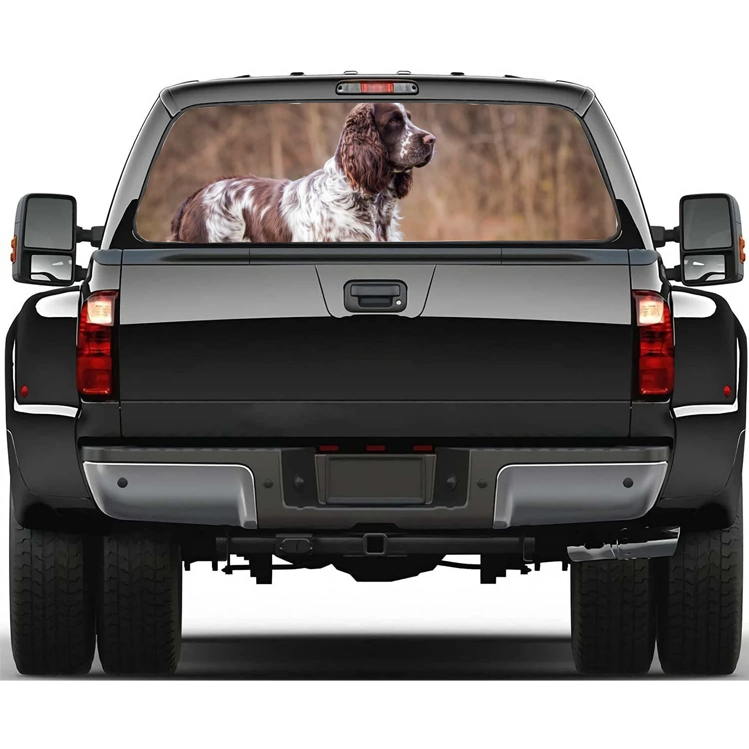 

Английский Springer Spaniel автомобильное заднее искусственное украшение для грузовиков Автомобильные перфорированные виниловые универсальные наклейки
