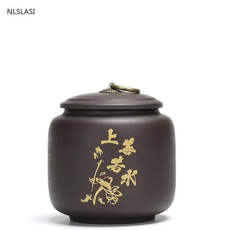 Chinese Purple Clay Tea Jar oolong Tieguanyin containers travel tea bag storage box Portable Sealed tea caddy Coffee Canister