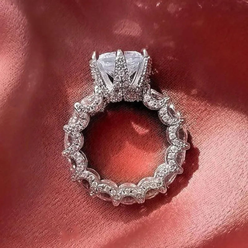 Cincin Tunangan Desainer Perak Murni 925 Retro Antik Mewah untuk Hadiah Pesta Wanita Perhiasan Jari Grosir