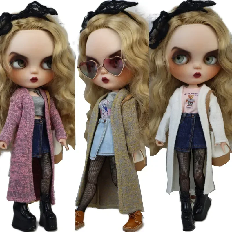 Blythe Clothes Knit Coat Pants Jeans for Ob24 Ob22 Azone Dolls Outwear