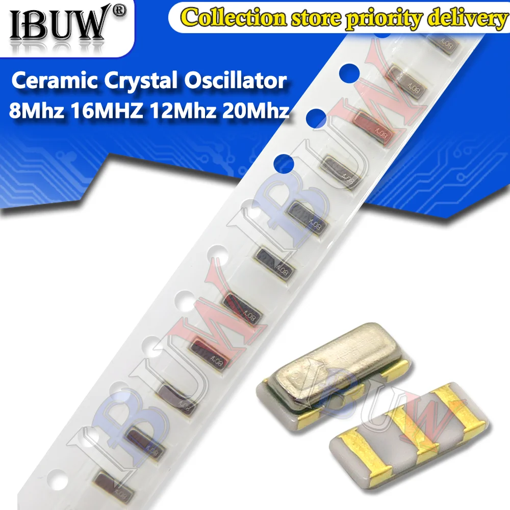 10PCS Ceramic Crystal Oscillator 3213 8Mhz 12Mhz 20Mhz 16MHZ 8.000MHZ CSTCE 3Pin SMD Ceramic Resonators CSTCE16M CSTCE8M 3.2*1.3