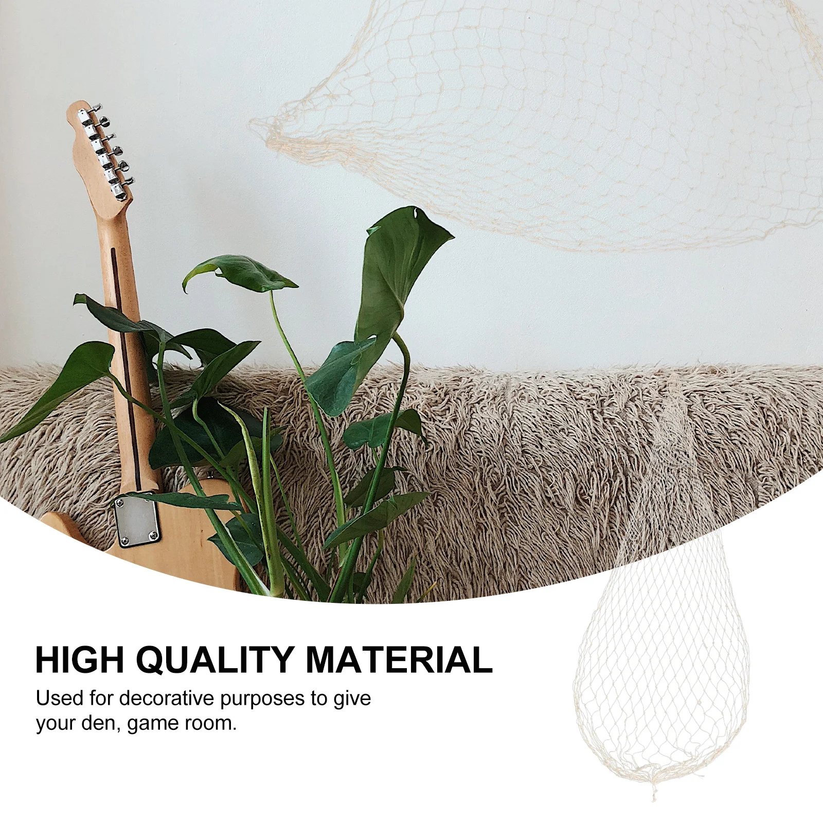 

Mediterranean Style Beige Nautical Decorative Fish Netting Wall Hanging Party Fishing Net Home Decor Luau Beach
