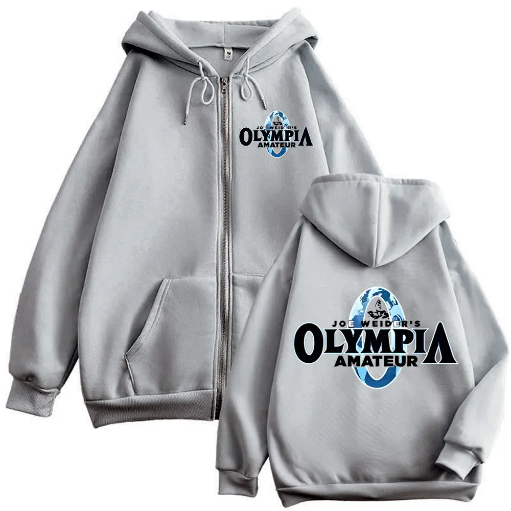 Olympia Fitness Gym Merch Zip Up Hoodies High Quality Fashion Long Sleeve Zipper Sweatshirts Men Women Casual Loose Pullovers