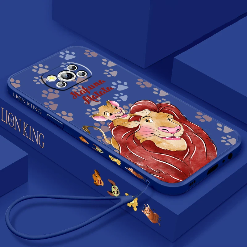 Cute Disney Lion King Liquid Left Rope For Xiaomi Mi Poco X6 X5 X4 X3 M6 M5 M5S M4 M3 F5 F4 F3 Pro 5G Cover Phone Case image 2