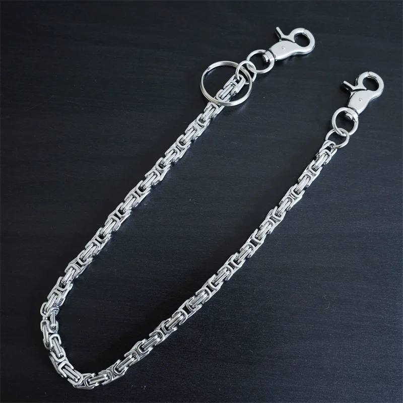 STAINLESS STEEL Wallet Chain Men Women Boy Girl, Biker Motorcycle Pants Jean Punk Long Key Chain Silver