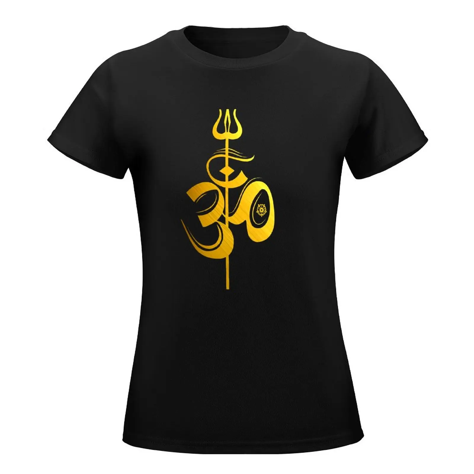 OM Lord Shiva Divine Spear Trident Trishul T Shirt T-Shirt Blouse plus size tops shirts graphic tees Woman clothing