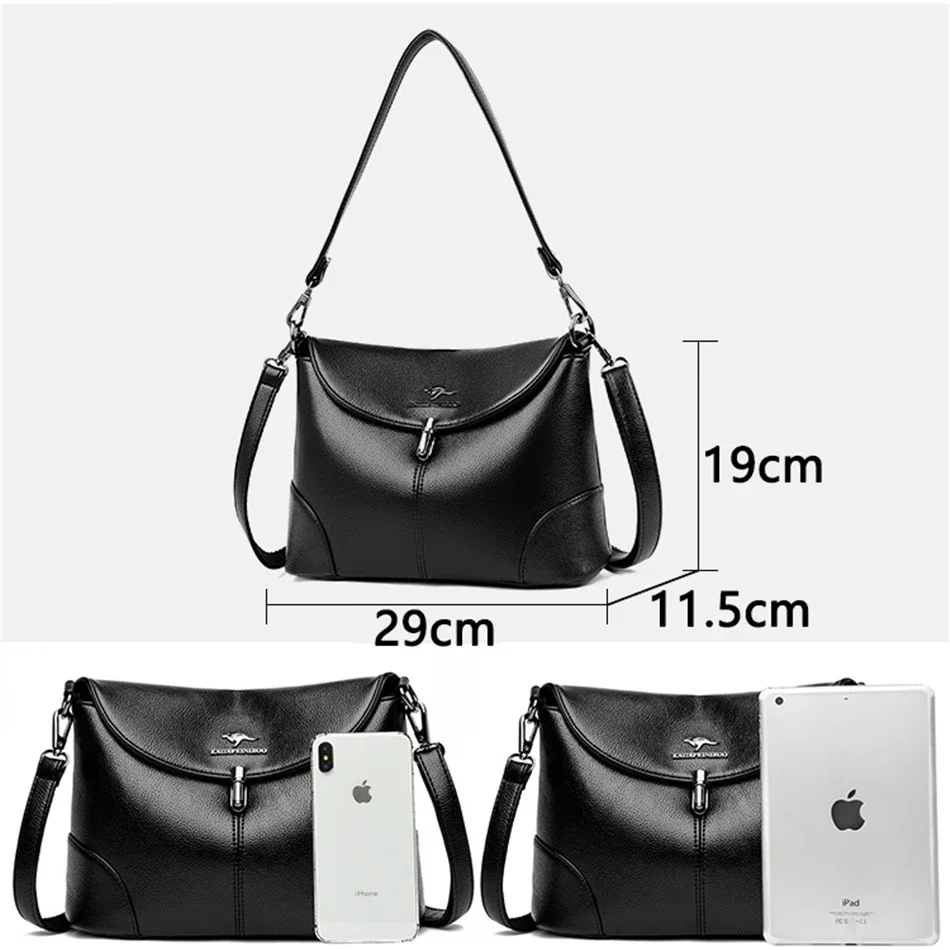 Leather Casual Crossbody Bags for Women 2024 Ladies Luxury Designer Handbag High Quality Shoulder Bag Sac Cross Body Bag Woman