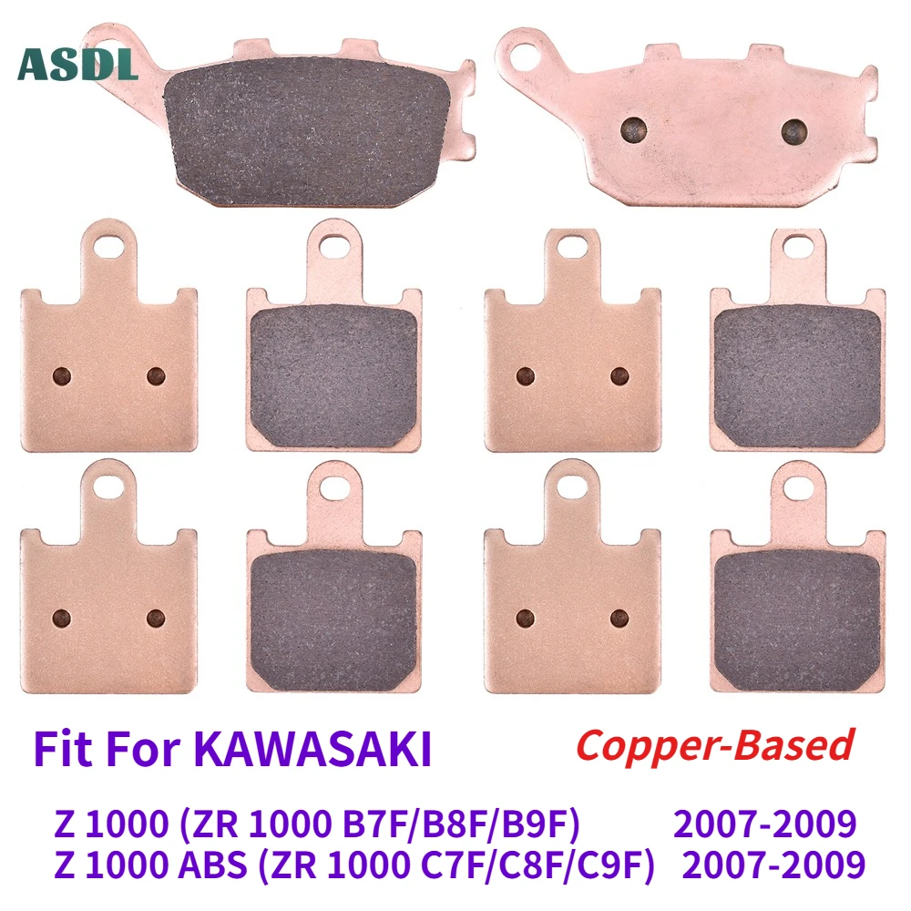 

Motorcycle Copper Front Rear Brake Pads For Kawasaki Z 1000 ZR 1000 B7F B8F B9F Z1000 ABS ZR 1000 C7F C8F C9F 2007 2008 2009
