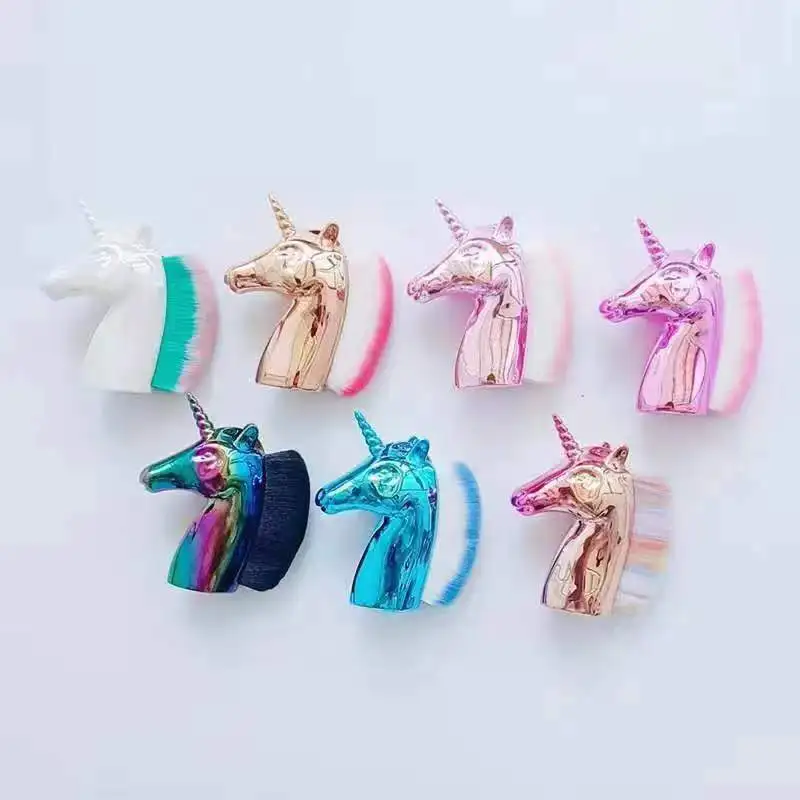 Pennello per polvere per unghie unicorno colorato rimuovi accessori per pennelli per polvere per Manicure