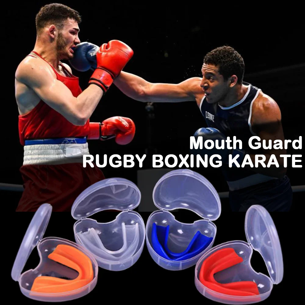 

Sports Tooth Mouth Guard Boxing Silicone Mouthguard Case Basketball Football MMA Protect Teeth Taekwondo Free Combat Karate