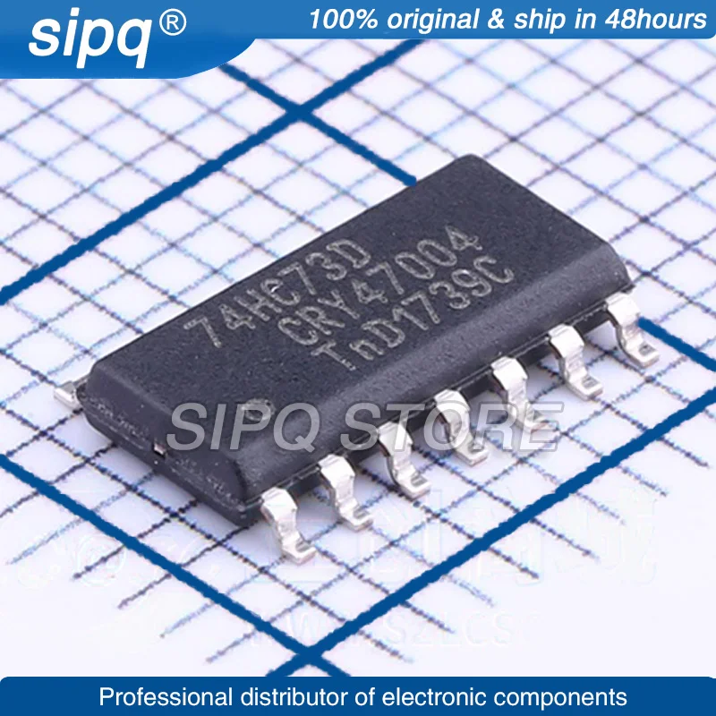 100PCS/LOT 74HC73D,653 74HC73D 2V~6V 83MHZ 27NS@6V,50PF JK-TYPE 1 2 4UA SOIC-14 FLIP FLOPS  Original In Stock Authentic Product