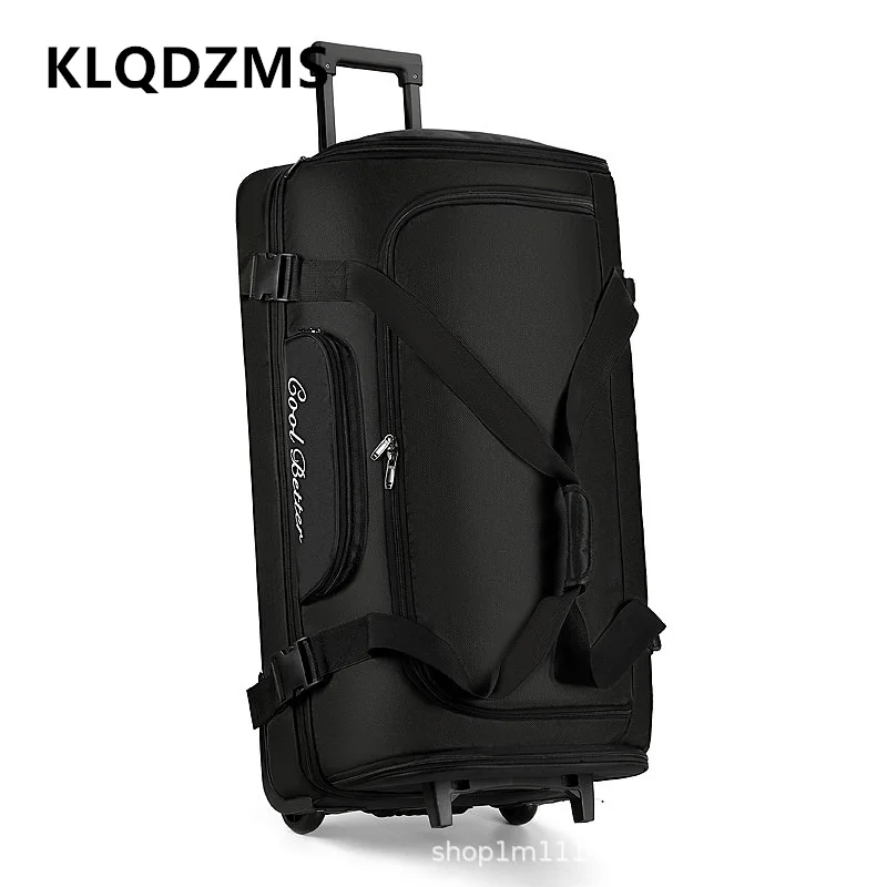 KLQDZMS 34Inch Large Capacity Luggage Multifunctional Shoulder Bag Expandable Trolley Bag Universal Wheel Rolling Suitcase