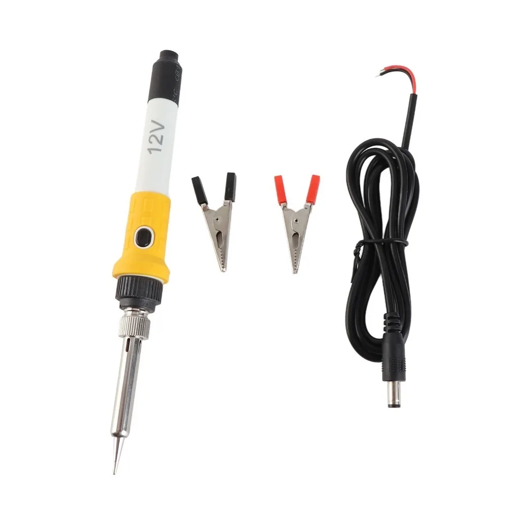 

12V DC Portable Soldering Iron Alligator Clips / Auto Clip 60 Watt DC Electric Soldering Iron Ceramic Heating Core