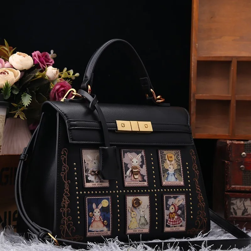 

Брендовая женская сумка Gusachi, осень-зима 2021, новая модная нишевая дизайнерская сумка на плечо с мультяшным кроликом, большая вместительная сумка